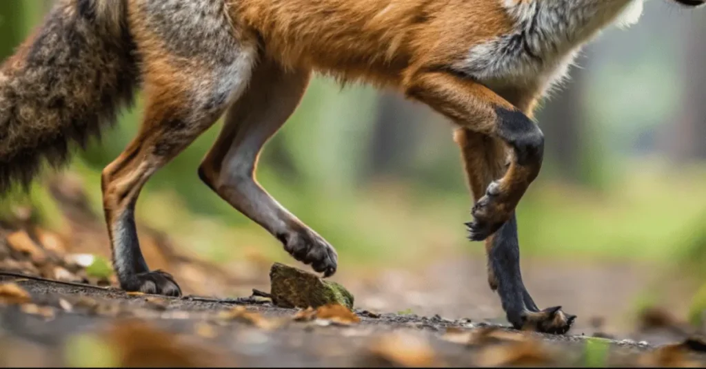 A fox whose two back legs are broken