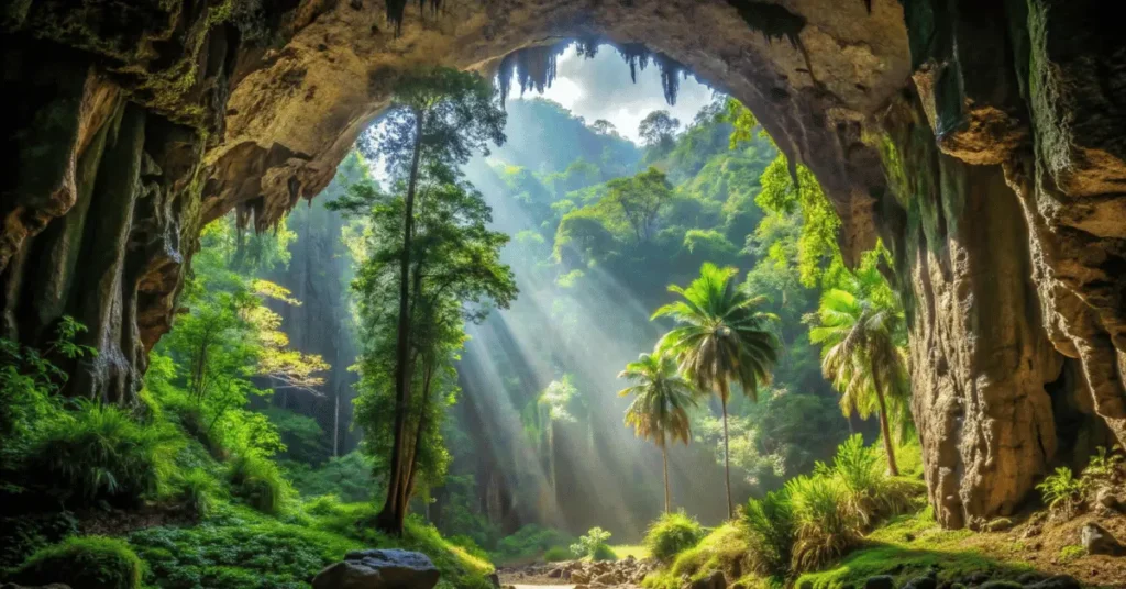 a cave in jungle