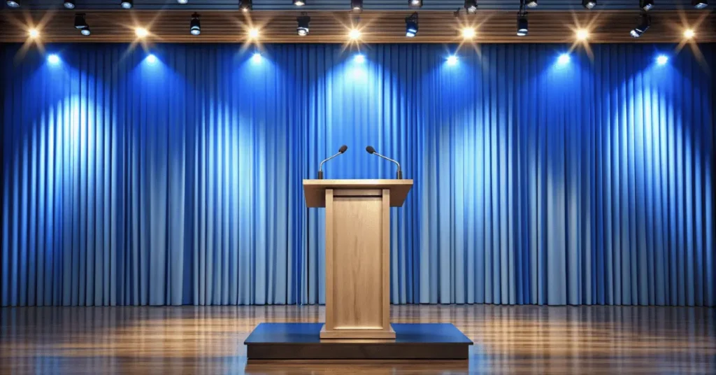 stage for speech with podium