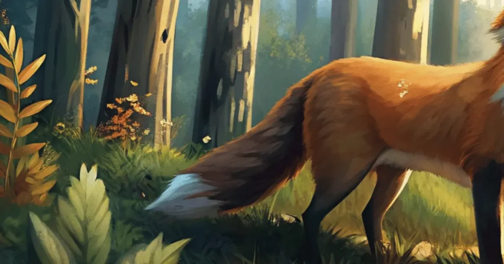 a fox in the forest