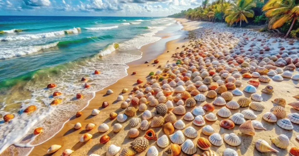 lots of conch cell on the beach